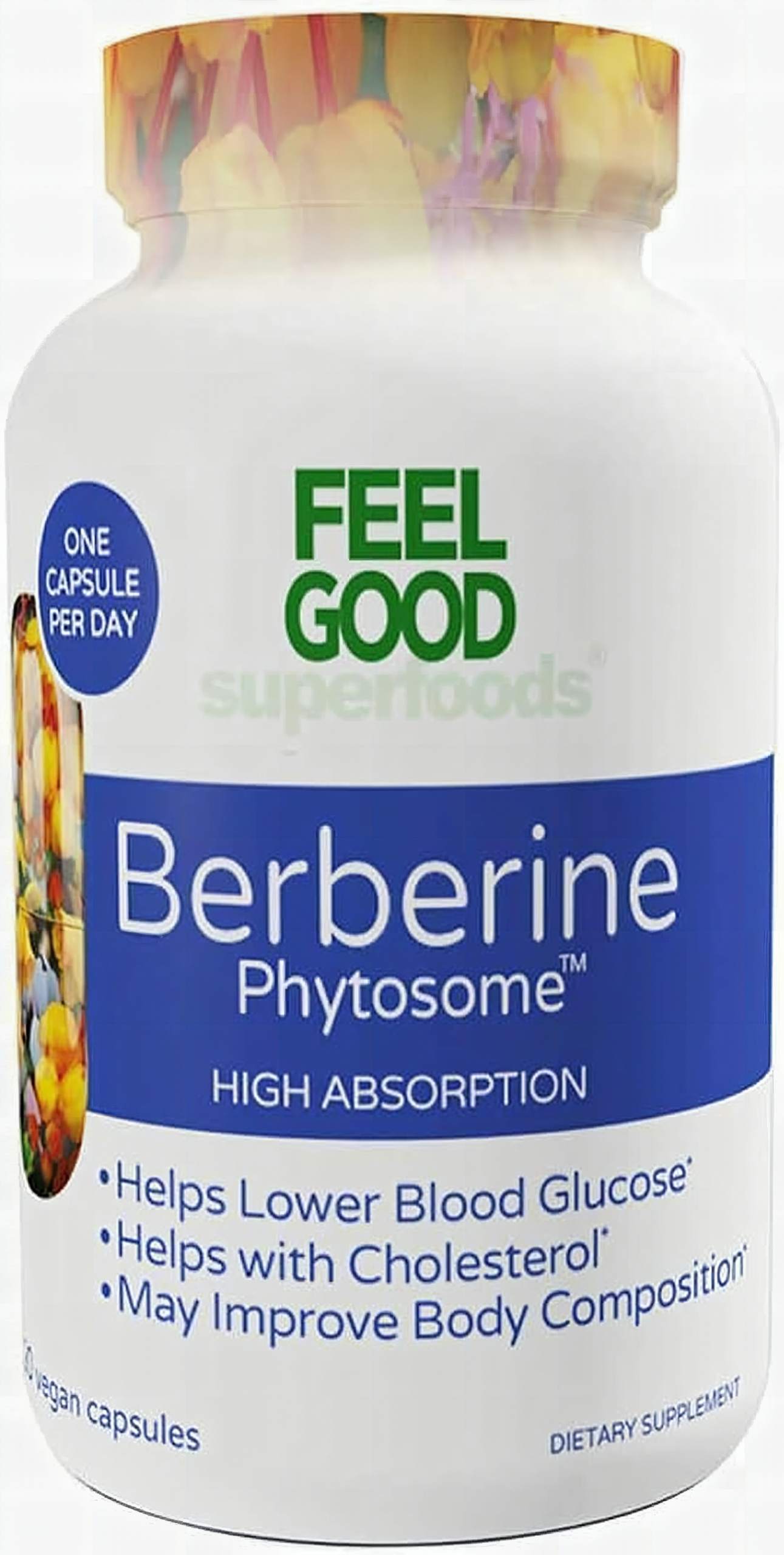 Three vegan berberine phytosome capsules in tight macro focus showing capsule texture and detail