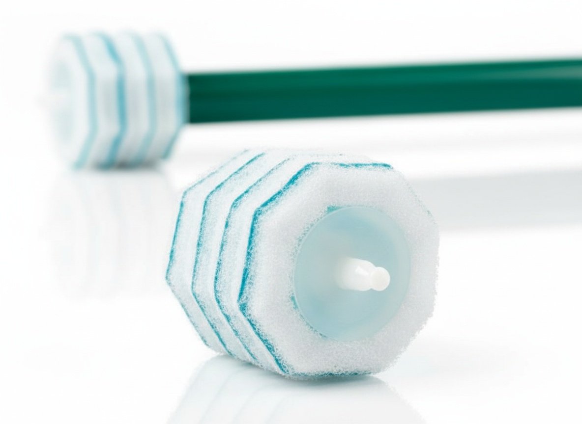 Macro close-up of Clorox ToiletWand disposable cleaning head with blue pad in focus