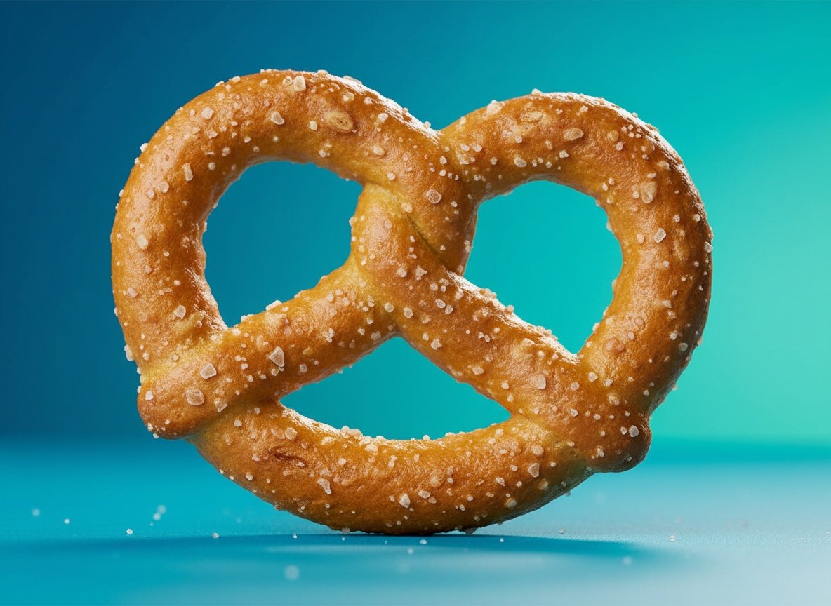 Close-up of CRISP POWER protein pretzels showing golden-brown twisted texture with salt crystals and protein coating